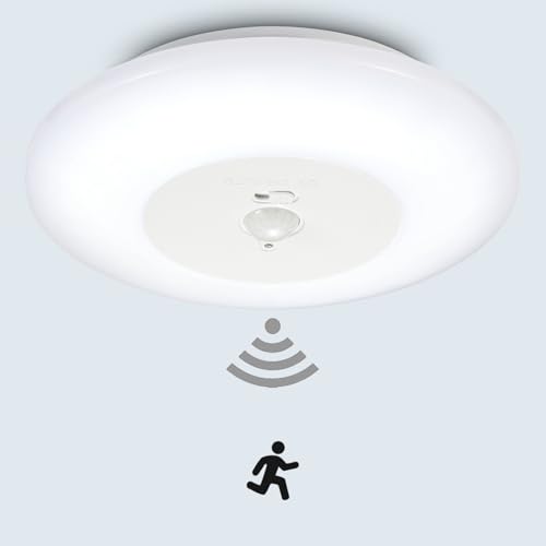 LINEWAY Deckenleuchte mit Bewegungsmelder Batteriebetriebene, 180LM 6000K...