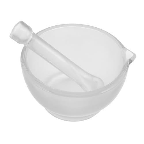 Cabilock 1Set Glass and Pestle for Laboratory Grinding Equipment for Polishing and Medicinal Use Easy to Clean Mixer Bowl