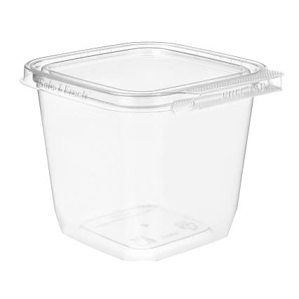 Inline Plastics Safe-T-Fresh Tamper Evident Plastic Container with Hinged Lid, 24 oz, 4.75