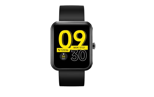 Image of GOQii Smart O2 Smart Watch with 1.4 inch HD Display, Smart Notification Waterproof & Blood Oxygen SpO2, Heart Rate, & Sleep Tracking with 3 Months Personal Coaching - Black