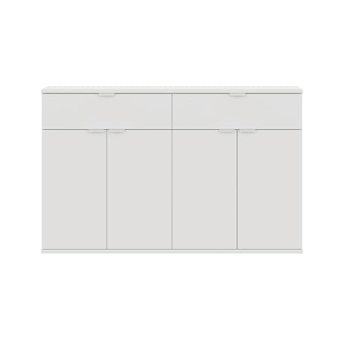 Image of Wakefit Engineered Wood Sideboard | 1 Year Warranty | Storage Cabinet for Home Kitchen Living Room | 2 Closed Compartments & 2 Drawers | Kimani - Frosty White