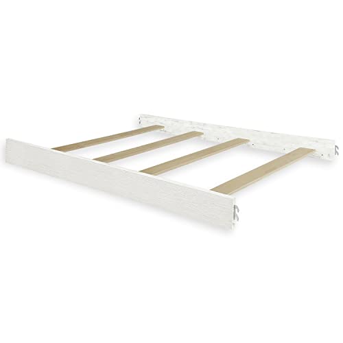 Image of evolur Full-Size Bed Conversion Rails, Designed & Tested for evolur Cribs, Durable Hardwood Build with Secure Mattress Slats, Easy Assembly - Glazed Brush White