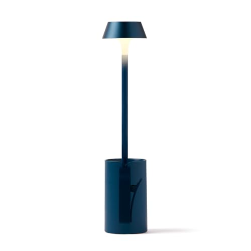 Lexon MIMI Lampada da Lettura a Pinza, Luce per Lettura a Letto, Base Incluso per Comodino, 9 Colori LED, Accessorio E-book, Ricaricabile USB-C - Blu Scuro