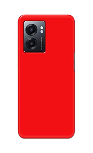 Image of Printed Hard Back Cover Case for Realme Narzo 50 5G Back Cover (Plain Red) -1803