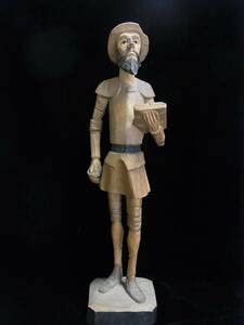ドン・キホーテ 木彫 胸像 アンティーク 置物 ヴィンテージ オブジェ
