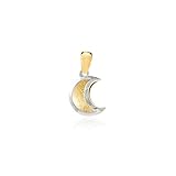 Certificat de garantie Monde Petit Pendentif lune Or Bicolore 9 Carats - Coffret cadeau - Certificat de garantie