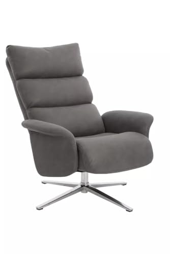 Hoclauho Relaxsessel mit Drehfunktion ergonomischer Fernsehsessel grau für Wohnzimmer
