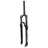 forchette ammortizzate per mountain bike, 26/27,5/29, tubo dritto, 28,6 mm qr, sospensione 9 mm, chiusura manuale a corona, forcella per mountain bike (26 pollici, argento)