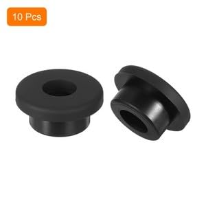 #US 10Pcs 1/2" ID 7/8" Drill Hole Rubber Grommets Fit 13mm Wire Black
