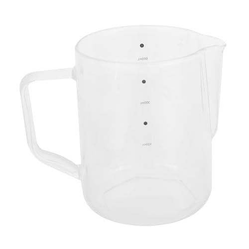 CONGARTENO 1Pc Transparent Glass Kettle with Measurement Markings Heat Resistant Kitchen Scale Cup for Coffee Tea Milk and Juices Ergonomic Design for Easy Pouring