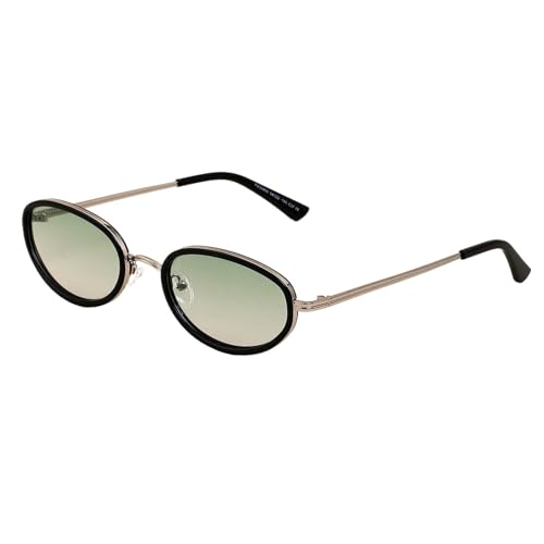 Lunettes de soleil ovales en métal avec monture fine ultralégère