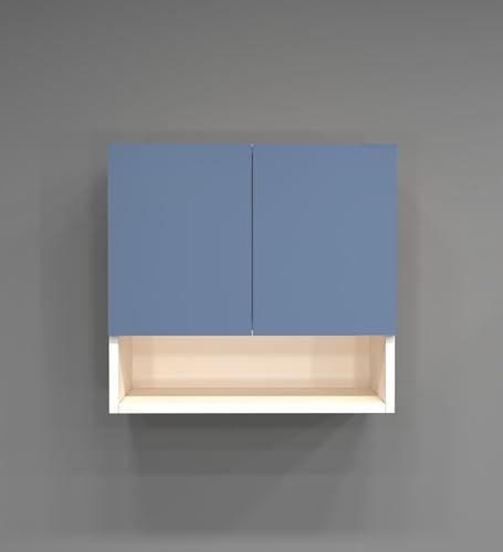Image of SPECIALITY PANELS 2 Door Wall Cabinet with UV Profile Shutter | Wall Mounted Storage Cabinet for Kitchen Bathroom Living Room | Wooden Wall Cabinet Organizer Blueberry Finish DIY Assembly