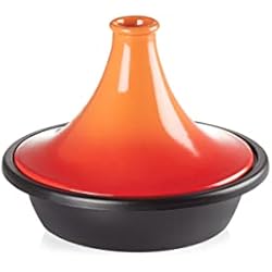 Cazuelas Le Creuset Las Mejores Ofertas Le Creuset Tajine de hierro fundido, Redondo, diametro 31 cm, Apto para todas las fuentes de calor, incluso inducción y horno, Volcanico, 25138310900422