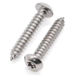 M5-0.8 * 20mm Button Head Torx Security Sheet Metal Screws, 304 Stainless Steel 18-8, Tamper Resistant Self Tapping, Silver, 10 Pack