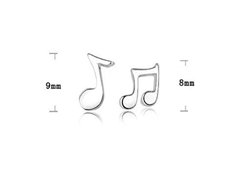 925 Sterling Silver Moon And Star Stud Earrings Music Note Ear Studs(2 Pairs) #TOP1