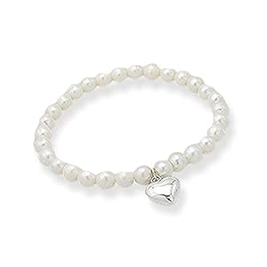 Trendy Glass Pearl Beaded Stretch Bracelets with H...