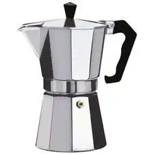 Harions Aluminium Italian Espresso Stove Coffee Maker Filter Coffee Percolator for 6 Cups of Coffee - Moka Pot (Silver, 300 ml)