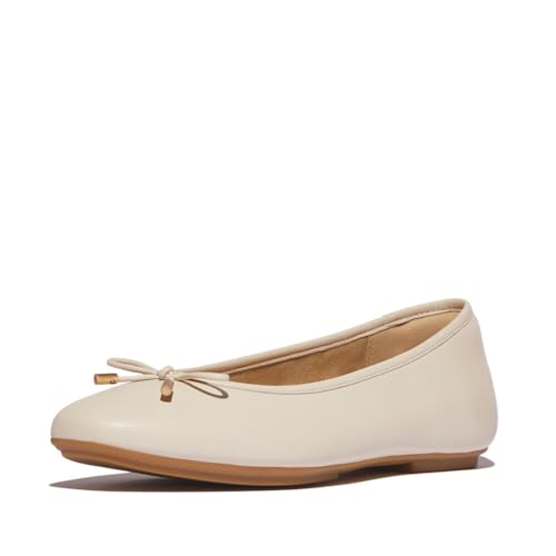 FitFlop Women's Delicato Bow Soft Metallic-Leather Ballet Flats4