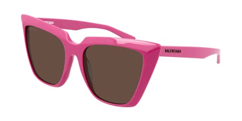 Balenciaga BB0046S 005 55MM Fuchsia/Brown Cateye Sunglasses for Women+BUNDLE with ACCESSORY EYEWEAR KIT