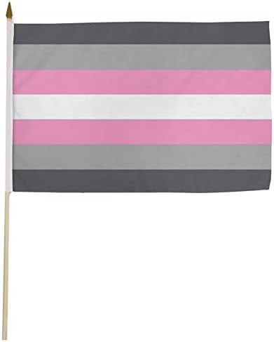 Demigirl Gay Pride LGBTQIA 12x18 12"x18" Polyester Stick Flag On 24" Wooden Staff image 3