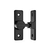 YFFSFDC ドアロック 90度 ドアバックル 亜鉛合金 ドア留め金ロック 後付け 回転式 フリップラッチロック スライディングドア 引き戸 鍵 ロック 耐震ラッチ 防犯 部屋 窓 玄関用 (ブラック 無蛍光 90度)