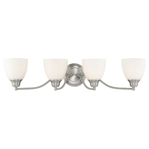 Somerville 4-Light Bath Light, Brushed Nickel, 30 x 7.5 x 7 - Livex Lighting 13674-91