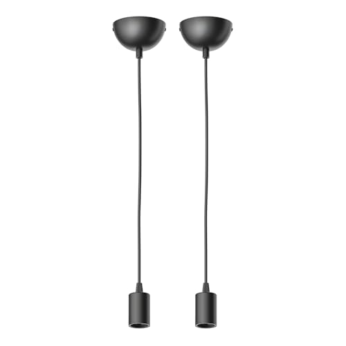 ledscom.de 2 pcs. Pendant Light/Hanging lamp DORI, Black matt, 1x E27 max. 60W