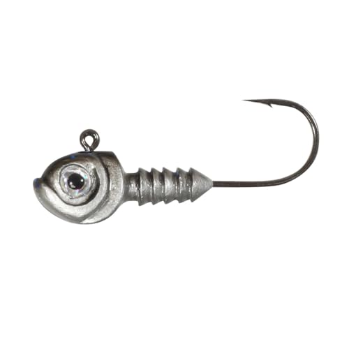 Northland Fishing Tackle Smeltinator Jig Head, Premium Bass Fishing Lure for Swimbaits & Plastics, 3 Pack - 1/4 Oz, Ralphs Smoke, 5/0 Hook