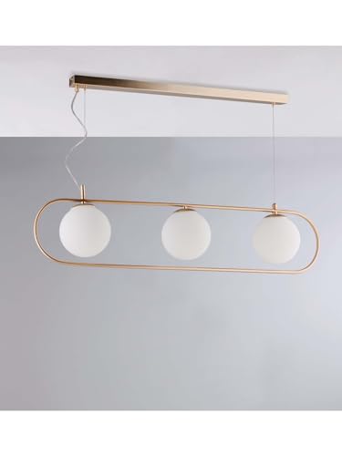 Lustre à suspension moderne boules or pour illuminer votre salle à manger