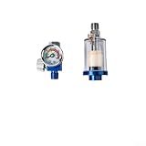 HomeVortex Luftfilter-Druckregler für Combo Kupfer Transparent Schüssel Gauge Sprüher Kompressor 1/4 Luftkompressor Wasserabfluss, transparente Schüssel Luftleitungsfilter, verstellbar (2 Stück)
