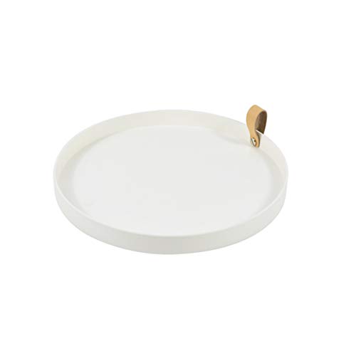 Verve Plateau de service en gelée, assiette ronde avec poignée, plateaux de fruits, assiettes de fête, plateau de rangement en plastique pour cosmétiques, café, restaurant, hôtel, magasin à domicile