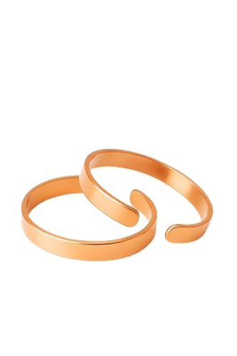Copper Bracelets Pack of 2 | Adjustable Pure Copper for Men & Women Health Benefits | Fits to Any Size Wrist Handforged by Expert Artisans | Made of High Gauge Copper
