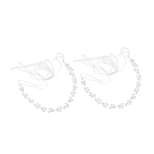 FRCOLOR 2Pcs Pearl Belt for Dress Elegant Wedding Accessories for Women Imitation Pearl Waist Belts for Bridal and Special Occasions