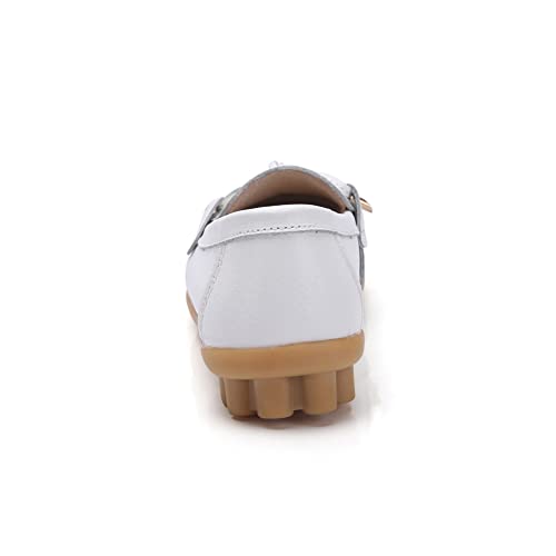 Image of Momuk Women's Penny Loafers Leather Driving Moccasins Slip On Boat Shoes Fashion Comfort Flats