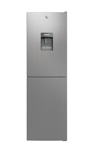 Hoover H-FRIDGE 300 Freestanding Fridge Freezer 50/50 with Water Dispenser, 2 Doors, Low Frost Technology, E Class, 246L Total Capacity, Internal Display, Silver, 54.5x55x176 cm - HOCT3L517EWSK-1