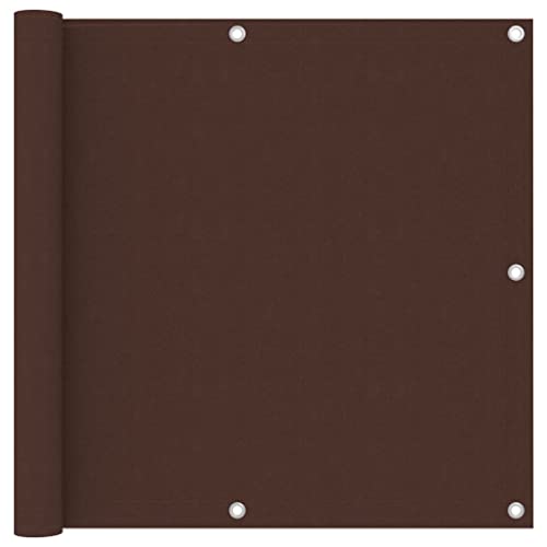 vidaXL Toldo para Balcón Parasol Pantalla Privacidad Malla Ocultación Patio Jardín Terraza Protección Impermeable Tela Oxford Marrón 90x500 cm