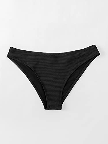 CUPSHE Bikini Bottom for Women Swimsuit Ribbed Low Waisted Mid Cut Cheeky Bathing Suit4