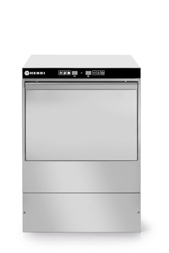 HENDI Lavavajillas industrial, para cestas 40x40cm, con control electrónico, máquina lavaplatos lavavasos lavacopas, 230V, 2800W, 470x510x(H)710mm, acero inoxidable
