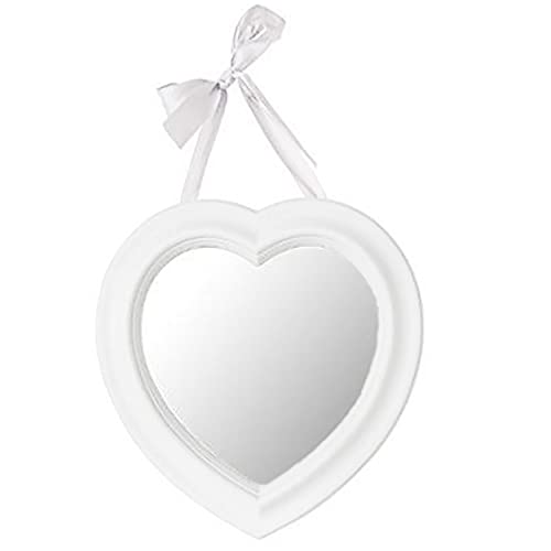 Hogar y Mas Espejo DE Corazon con Cinta 27X27,5 CM - Blanco