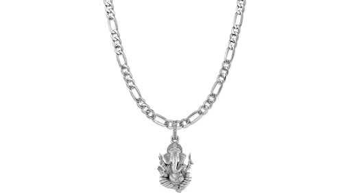 Pendentif en argent sterling et chaîne Figaro 55,9 cm au style quotidien