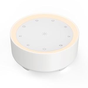 Kipcush Sound Machine & Night Light for Adults, Baby, Kids. White Noise Machine with 20 Soothing Sleep Sounds. Small Size & Portable Design for Bedroom, Office, Travel. Favorites Buttons, Timer