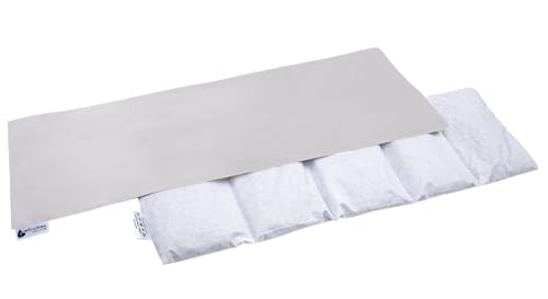 Medi Partners Kirschkernkissen Mikrowelle 60x20cm Körnerkissen groß Wärmekissen 800g 100% Baumwolle 5 kammern abnehmbarer Bezug - Kirschkernkissen nacken schulter Kältetherapie (Grau)
