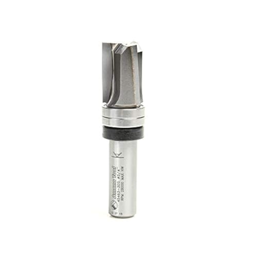 Image of Amana Tool 45463-3DS Carbide Tipped Down Shear Face Plunge Template Router Bit 3 /4 Dia x 1 x 1 /2 Inch Shank with Upper Ball Bearing