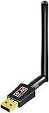 XPSH WiFi Dongle Highspeed-Internet 2,4/5 GHz 600 Mbit/s Wireless USB WiFi Adapter für PC/Desktop/Laptop/Tablet, Unterstützt Windows 10/8/7/Vista/XP/2000, Linux, MAC OS, Schwarz
