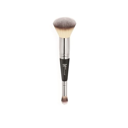 IT Cosmetics Heavenly Luxe Complexion Perfection Foundation Make Up Brush #7, Double-Ended Makeup Brush & Multi-Use for Seamless Foundation & Concealer Application