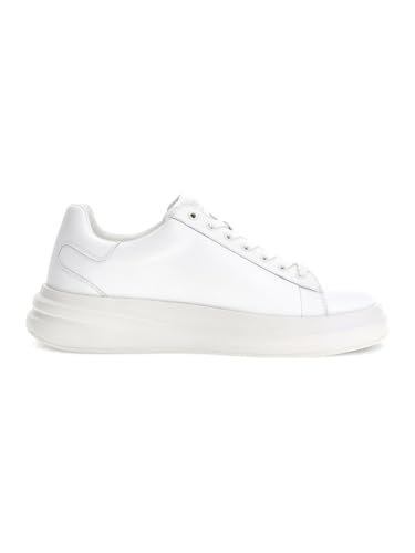 Image of GUESS Men Elba Solid Leather Lace Up Low Top Sneakers