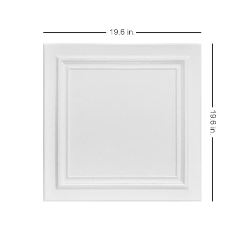 A La Maison Ceilings R24 Line Art Foam Glue-up Ceiling Tile (384 sq. ft./Case), Pack of 144, Plain White
