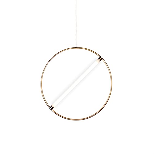 Lustre LED suspendu géométrique en fer d35 cm idéal pour une chambre à coucher minimaliste