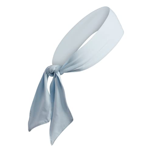 Image of adidas Alphaskin Tie Headband, Sky Tint Blue / White, OSFA