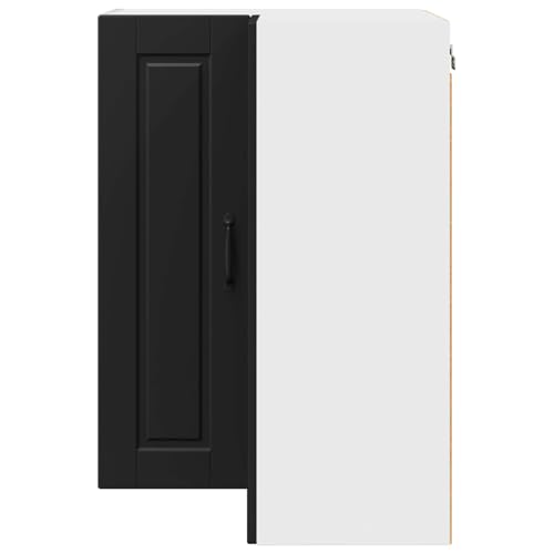 Teenpull Kitchen Cabinet Black 57 x 57 x 80 cm, Wood Material with 3 Shelves and 2 Doors, for Kitchen and Dining Room, Durable Storage Cabinet - Image 6